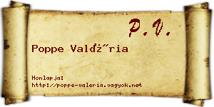 Poppe Valéria névjegykártya